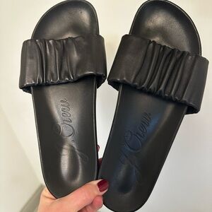 J. Crew Black Slide Sandals Women's Size 12